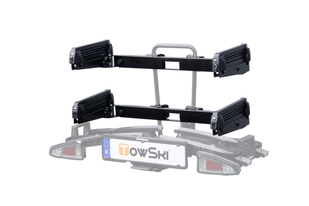 Nuevo accesorio portaesquís Tow Ski Ride para portabicicletas y portamotos. Posibilidad de instalar dos.